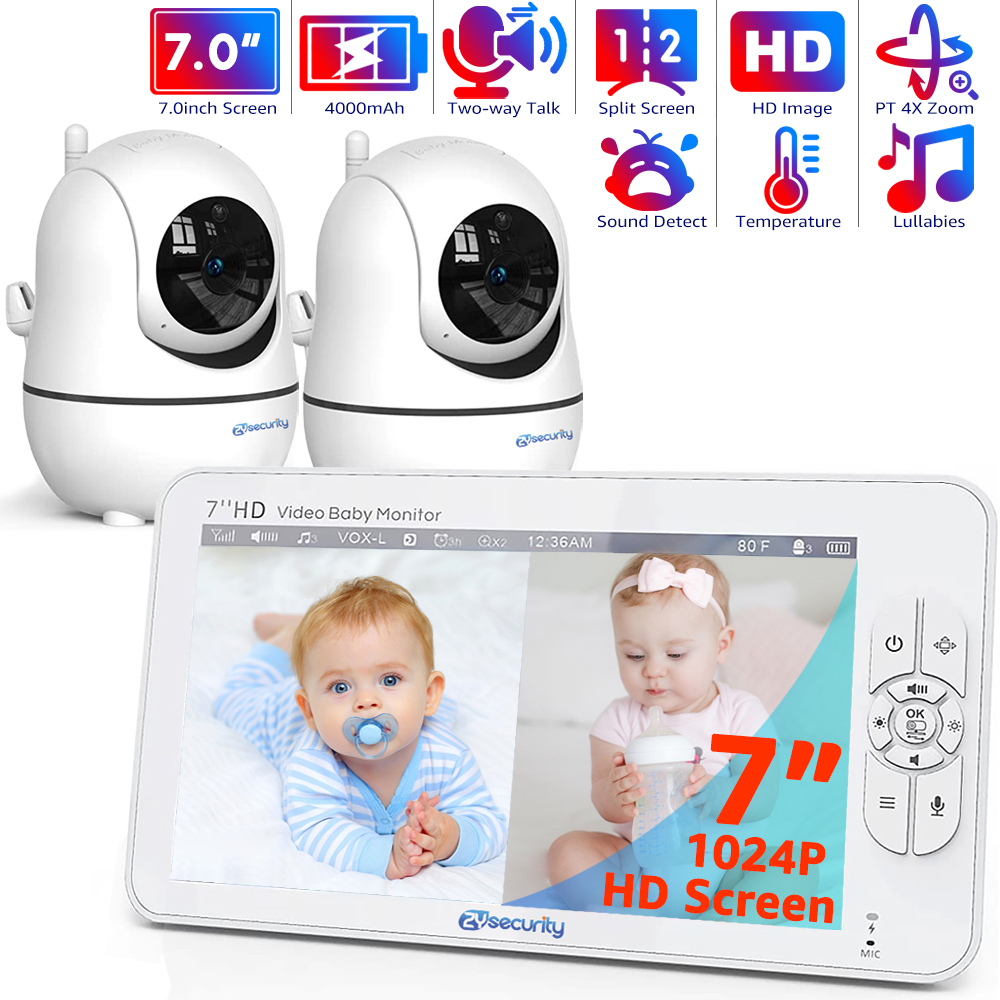 Wireless Baby Monitor - 7,0-дюймовый видеоняня HD Разделенный экран с