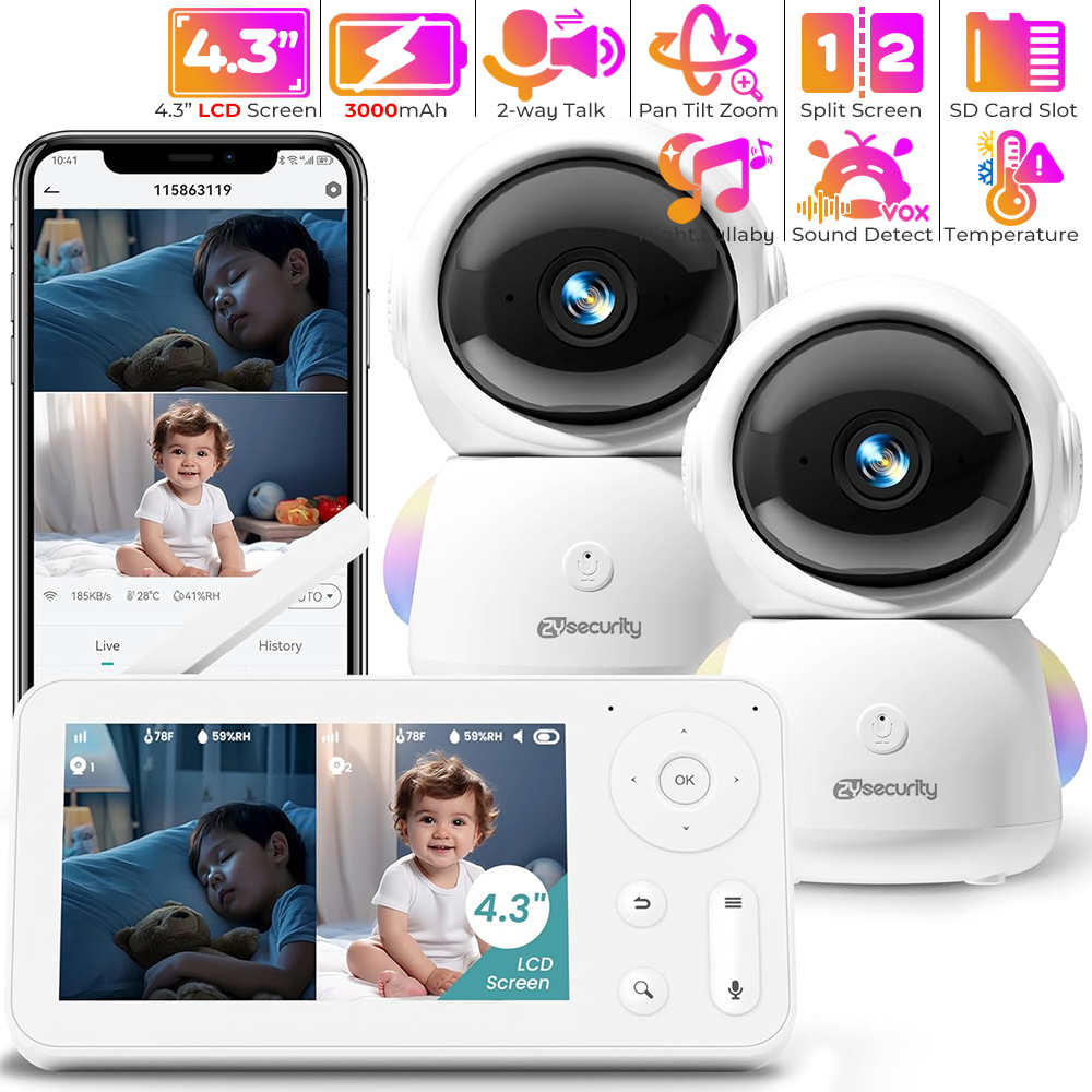 2K радионяня с 2 камерами и ау – обзор и цена Wireless Baby Monitor