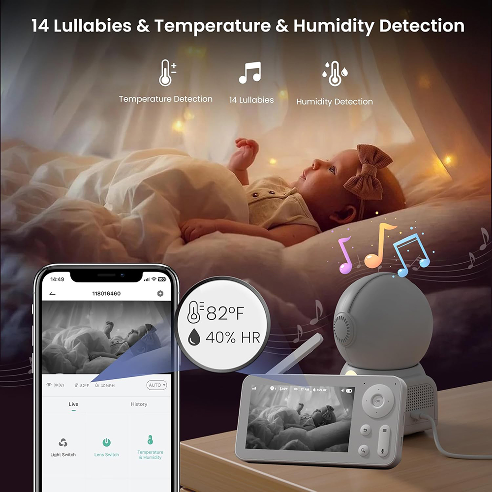 2K радионяня с 2 камерами и ау – обзор и цена Wireless Baby Monitor